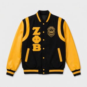 black and yellow varsity jacket