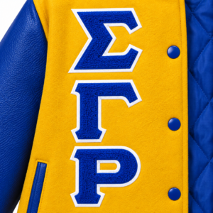 greek letter embroidery jacket