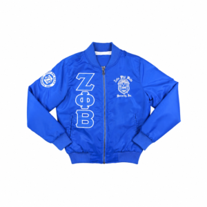 women’s royal blue embroidered bomber jacket